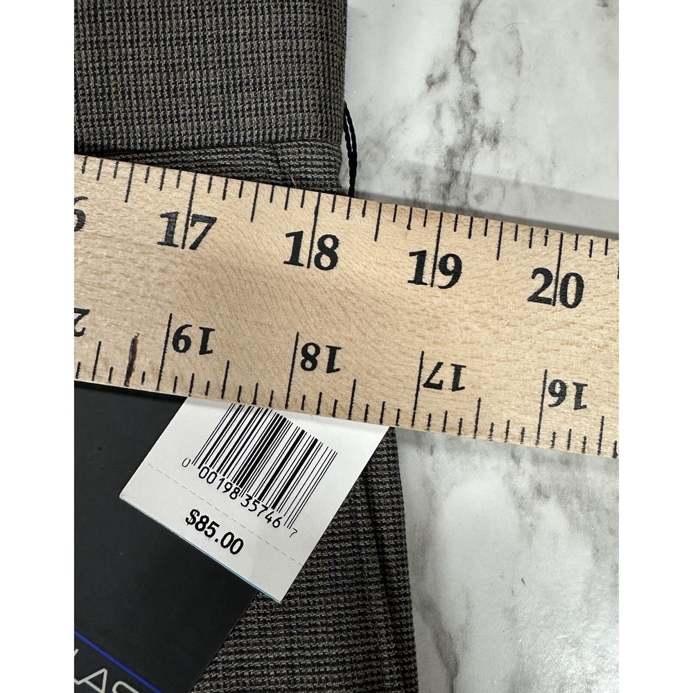 Bill Blass Dress Pants Mens‎ 100% Wool Size 36R Brown Checks Pleated NEW - Picture 14 of 16
